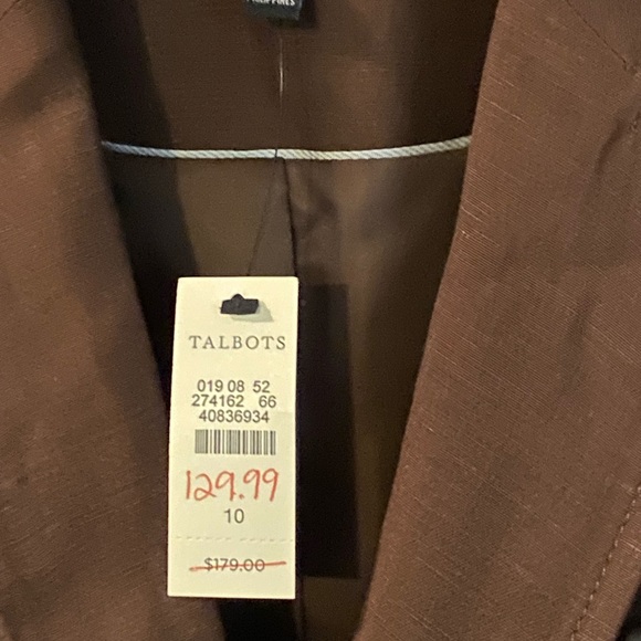 Women’s Talbots Brown Linen Blazer - NWT - Picture 3 of 3